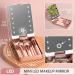 14-Piece Travel Makeup Brush Set with LED Mirror - Professional Mini Makeup Brushes & Eye Shadow Storage Box (Rose Gold) | International Shipping Available - Buy Online on GoSupps.com