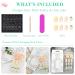 French Tip Press On Nails Short with White Flower Design | Yellow Green French False Nails | Spring Acrylic Stick On Nails for Women - Buy Online on GoSupps.com