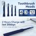 Sonic Electric Toothbrush with 7 Brush Heads | Rechargeable 3 Modes & Smart Timer | IPX7 Waterproof for Adults & Teens | Blue - 30+ Days Use - Buy Online on GoSupps.com