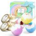 LASENTEUR Bath Bombs and Scented Candles Set Fizzy Bubbles Spa Bath Gifts for Her Mothers Day Gifts Candles Gifts for Women Birthday Gifts to Relax and Moisturize Skin