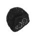 Vgol beanie hat handmade women cotton knitted outlet vintage flower pattern crochet slouchy skull cap for 52 58 cm head circumference spring summer autumn 52-58 cm black