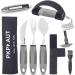 PKPKAUT Weighted Parkinsons Utensils for Hand Tremors, Weighted Silverware for Parkinsons Patients Arthritic Hands, Built Up Utensils for Adults, Adaptive Eating Utensils for Disabled People Elderly 6-Piece Set