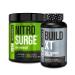 Jacked Factory Nitrosurge Pre-Workout in Blue Raspberry & Build XT Muscle Building Bundle for Men & Women