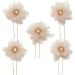BETITETO Bridal Flower Hair Pins 5 Pieces U-Shaped Rhinestone Floral Hair Buns Comb Accessories for Wedding Party Banquet (Pink)