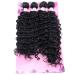 FRELYN Deep Wave Bundles Curly Synthetic Hair Weave Bundles Black Color 16 18 18 20 Inches 4 Pieces/Pack High Temperature Heat Resistant Soft Fiber 1