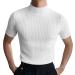 Men's High Collar Turtleneck Short Sleeve T-Shirt Solid Y2-White | Medium - Buy Online on GoSupps.com