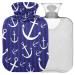 Naanle strip sea ocean anchor hot water bottle with cover transparent hot water bottle 2l large hot hot water bottle for bed handfoot heat pain relief heat and cold therapy