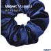 Premium Velvet Classic Hair Ties - 2pcs Plain Navy | Luxurious Hair Bands for Updo Ponytail Scrunchies - Buy Online on GoSupps.com