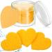 Nuenen 60 Pieces Facial Sponges with Container Heart Shape Compressed Face Sponge Natural Sponge Pads for Washing Face Cleansing Exfoliating Esthetician Makeup Removal (Yellow)