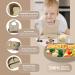 Baby Feeding Set - Eco Friendly BPA Free 7pcs Silicone Suction Bowl Plate & Cup, Adjustable Bib, Spoon & Fork with Wooden Handle - Toddler Gift Set (Beige) - Buy Online on GoSupps.com