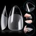 Noverlife 550PCS Short Almond Soft Gel Nail Tips Clear - Full Cover Half Matte Almond Shape Fake Nails with Case for DIY Nail Salon Manicure - Soak Off Extensions - Buy Online on GoSupps.com