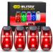 BLITZU 4 Pack LED Safety Lights Gear for Kids, Women & Men. Great for Bike Tail Light, Kayak, Dog Collar, Stroller, Walking, Boat, Runners, Night Running Blinking Warning Reflective Light Accessories Red
