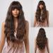 Testar 28 inch brown wigs with pony dark brown mixed light brown long curly curly wigs for women synthetic heat -resistant wig for the daily cosplay use