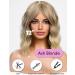 Wokestar Ash Blonde Bob Curly Wig with Fringe - 12 inch Short Synthetic Wavy Wig for Women - Buy Online on GoSupps.com