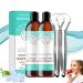 Oralhoe Coconut Mint Mouthwash Oralhoe Mouthwash Mint Oil Pulling Mouthwash with Tongue Scraper Fresh Breath (2 Pcs)