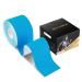 Deilin Kinesiology Tape 19.7ft Uncut Per Roll Elastic Therapeutic Sports Tapes for Knee Shoulder and Elbow Waterproof Athletic Physio Muscles Strips Breathable Latex Free 1 Roll Blue