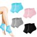 4 Pairs Moisturizing-Cracked-Ventilate Moisturizing Gel Heel Socks - Open Toe Design for Cracked Heel Repair and Foot Care Treatment Overnight - Soft Cotton Silicone Blend Multicolor
