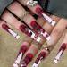 Vatocu Christmas False Nails - Long Xmas Press on Nails with Snowflakes Glitter - 24pcs Ballerina Acrylic Stick on Nails for Women and Girls - Buy Online on GoSupps.com