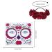 Day of the Dead Sugar Skull Face Tattoo Kit with Rose Red Flower Crown Headband - Buy Online on GoSupps.com