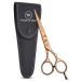Five Star Solingen Gold-Line Offset Professional 6 '' Extra sharp rose gold hairdressing scissors hair clipper for women men salons and children for fine and strong hair rustproof