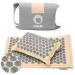 FITLEAP Akupressurmatte set with pillow + bag massage mat for soothing relaxation and stimulation acupuncture mat for pain relief premium nature/gray