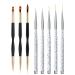 Hanyousheng 8 pieces nail brush set 5 pieces professional detail fine gel nails brush 3 pieces black nail art liner brush nail design brush nail art brush for DIY nail art salon and home use 8 PCs