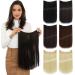 PARXITN Secret Hair Extensions 50 cm Long Invisible Wire Hair Extensions Secret Hair Extensions Silky Straight Synthetic Hairpieces Fish Line 1 Piece Hair for Women Dark Brown