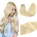 Doores real hair extensions clip in bleach blonde 40cm 16 inch 7 pieces 110g hair extension Real hair clip seamless clip in extensions PU clip in extensions real hair Extensions seamless seamless 40cm-11110g bleeding blonde blonde suture