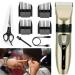 Men's Cordless Hair Trimmer Cordless Hair Clipper Men Rechargeable Electric Razor Professional Hair Clipper HairCutting Kit Beard Trimmer Shaver Detail Trimmer with 4 Guide Combs Scissor Brush