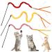 Amaxiu Cat Rainbow Wand Toys 3pcs Interactive Cat Teaser Wand String Cat Feather Toys for Indoor Colorful Ribbon Charmer for Kittens Exerciser Playing Teaser Training Catcher(Style C)