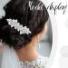 Wedding Hair Clips - 4 Pcs Rhinestone Crystal Leaf Barrettes for Bride Women Girls (Silver) - Buy Online on GoSupps.com