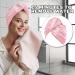 AMORISE Microfiber Hair Towel Set - Quick-Drying Satin Hair Turban (Black Pink White) - 3 Piece Hair Care Essentials for Effortless Drying - Buy Online on GoSupps.com
