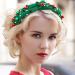 Christmas Headband Pearl Knotted Hair Band with Rhinestone Wide Top Knot Fashion Headband for Women Girls Christmas Hair Accessories (Green) - Buy Online on GoSupps.com