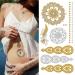 8 Sheets Gold Metallic Temporary Tattoos for Women - Shimmer Designs, Jewelry Fake Tattoo Stickers - Waterproof Body Makeup - Buy Online on GoSupps.com