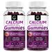 Calcium Magnesium Zinc Gummies with High Absorption Magnesium Glycinate 300mg Potassium - Plant Complex Calcium Magnesium 2:1 Ratio with D3 Sea Moss for Bone Immune & Sleep Support Vegan-2 Pack 60 Count (Pack of 2)