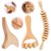 Toatelu 3 pieces massage roller wood: fascia roll wood massage scooter with handle trigger point massage tab therapy massage tools set gua Sha scraping mass for neck legs back body