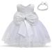 TTYAOVO Baby Wedding Pageant Baptism Christening Tutu Gown Girls Princess Dress 0-6 Months 648 White