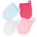 4pcs Cleansing Fingertips Facial Towel Makeup Remover Cloth Supple Mitts Cloth Gloves for Facial Hair Towel Face Wash Mitts Exfoliating Gloves for Face Fiber