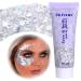 Body Glitter Gel Festival Glitzer Face 50ml Glitter Liquid Gel Body Glitzer Festival Accessories Glitter for Make Up Cosmetic Festival Party DIY Nail Lips (Silver)