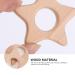 ABOOFAN 5pcs Wooden Star Teething Rings for Babies - Khaki | Baby Chew Toy with Silicone Teether | 5.5x5.5cm - Buy Online on GoSupps.com