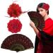 Bofunx Hairdress Flowers Hair Camp Hair Camp Brosche + wrist flower + palm for wedding Flamenco dancing party carnival Mottoparty Stile-K