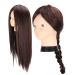 High-Temperature Fiber Make-Up Window Puppet & Hairdressing Training Head - Dark Brown for Cutting Weaving & Coloring - Buy Online on GoSupps.com