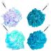 REFRESHKO Bath and Shower Puff Loofah bath Essentials (BLUE 4 * 75g BATH PUFF) BLUE 4*75g BATH PUFF
