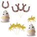 Helewilk 24 Pcs Cowboy and Horseshoe Cupcake Toppers Western Themed Baby Shower Birthday Party Dessert Cupcake Picks Wild West Party Decoration Supplies