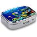 Decorative Tropical Ocean Sea Fish Print Pill Box - 2 Compartment Portable Medicine Organizer for Pocket or Purse - Buy Online on GoSupps.com