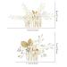 Gold Flower Leaf Hair Combs, Pearl Pins, Rhinestone Barrettes - 36 Pack Set for Wedding & Prom Hairstyles - Buy Online on GoSupps.com