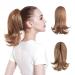 CJL HAIR Clip in Ponytail Extension 12 Inch Brown Blonde Curly Ponytail Hair Extensions Synthetic Fake Short Hair Pony Tail Extension Hairpieces for Women Girls