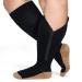 TheraMagic Zipper Compression Socks for Men & Women 20-30mmHg Closed Toe Graduated Copper Zippered Compression Stocking 3XL Black