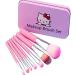 Children Makeup Brushes 7Pcs Makeup Brush Set Foundation Eyebrow Eyeliner Brush Cosmetic Concealer Brushes for Kids Children Girls - Pink