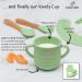Bebefant Silicone Baby Weaning Set | Suction Bowl, Plate, Cup, Bib, Cutlery | Baby Led Weaning 6-Piece Set - Green - Buy Online on GoSupps.com
